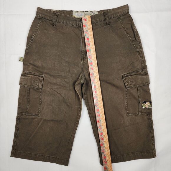 Buggirl RARE Y2K Rave 90s Long Cargo Gray Shorts Size 9 - Picture 5 of 6